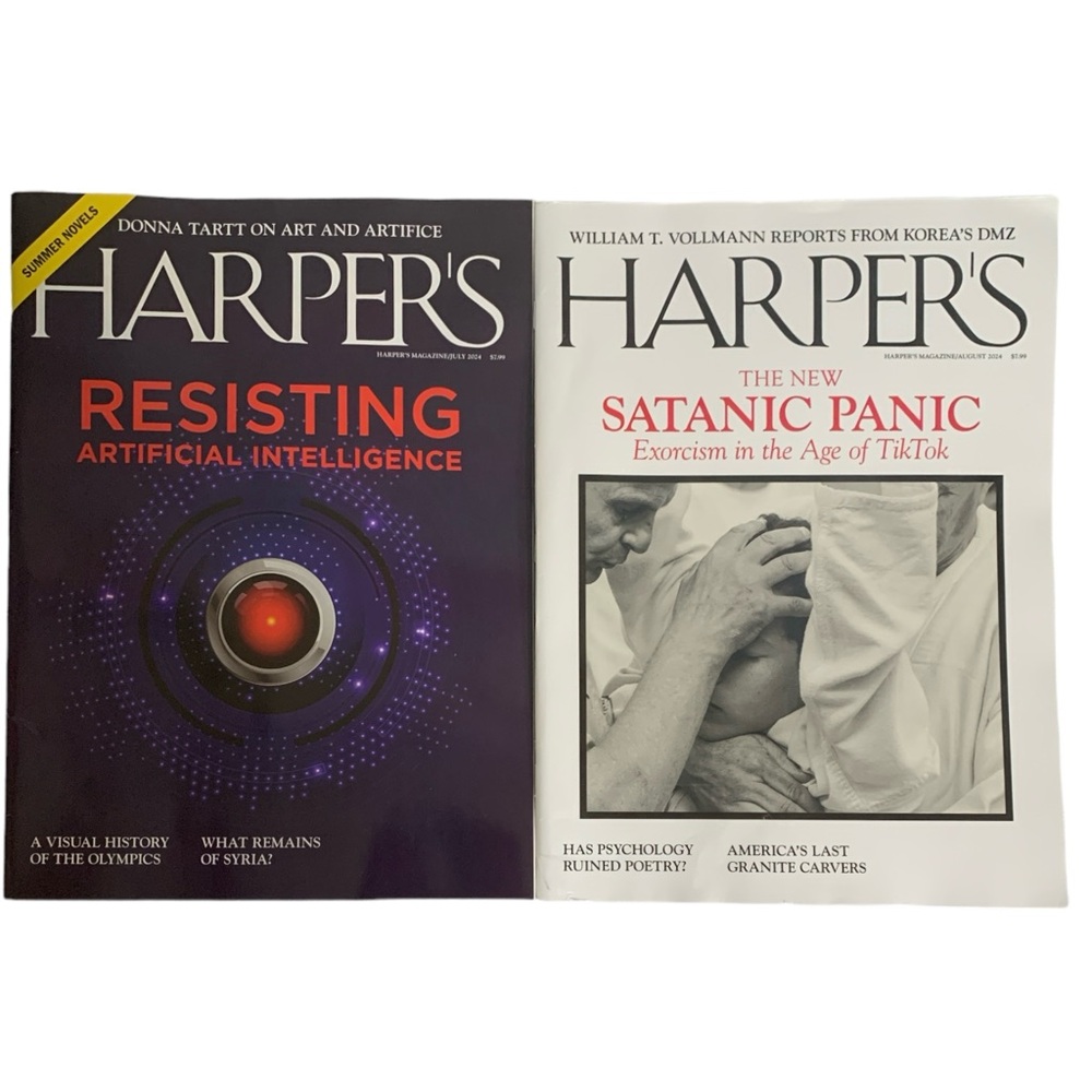 Lot Of 2 Harpers Magazines July and August 2024